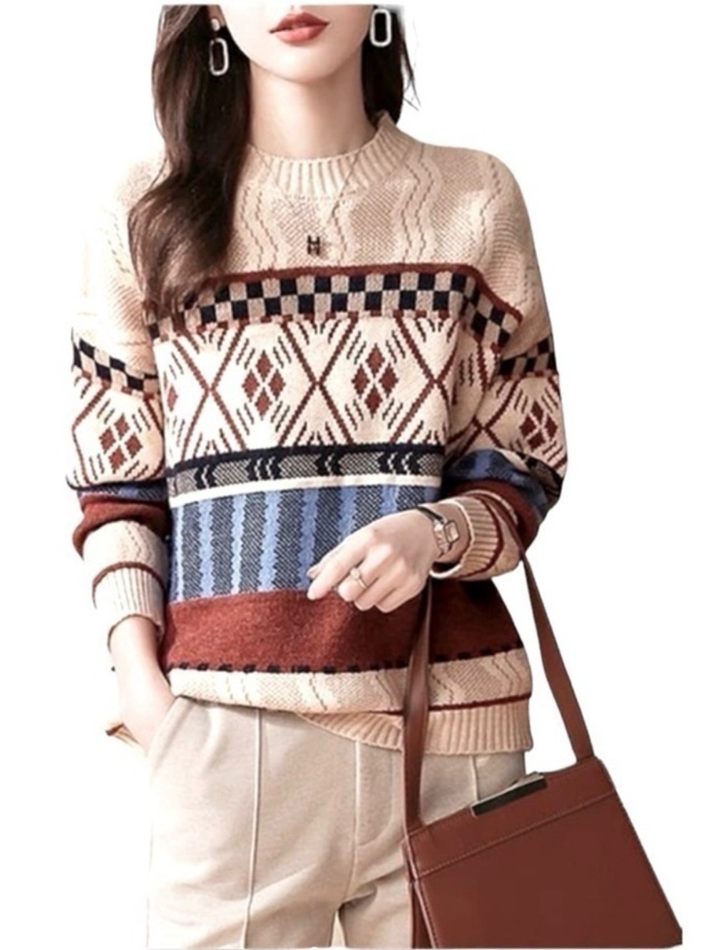 New chic niche tops Japanese retro lazy style Korean sweaters women's trend